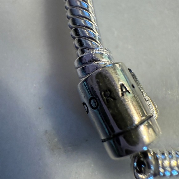 Authentic Pandora Sterling Silver Slider Bracelet Pavé Star Adjustable - Picture 5 of 5